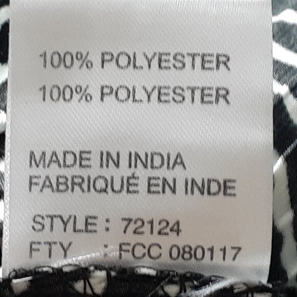 Jamie Sadock Textured Striped V-Neck Short Sleeve Top Black White Size L - Picture 14 of 15